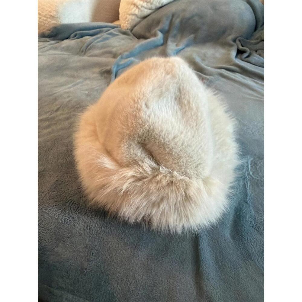 Women Faux Fur Trim Bucket Hat Beige Winter Hat Soft Warm One Size